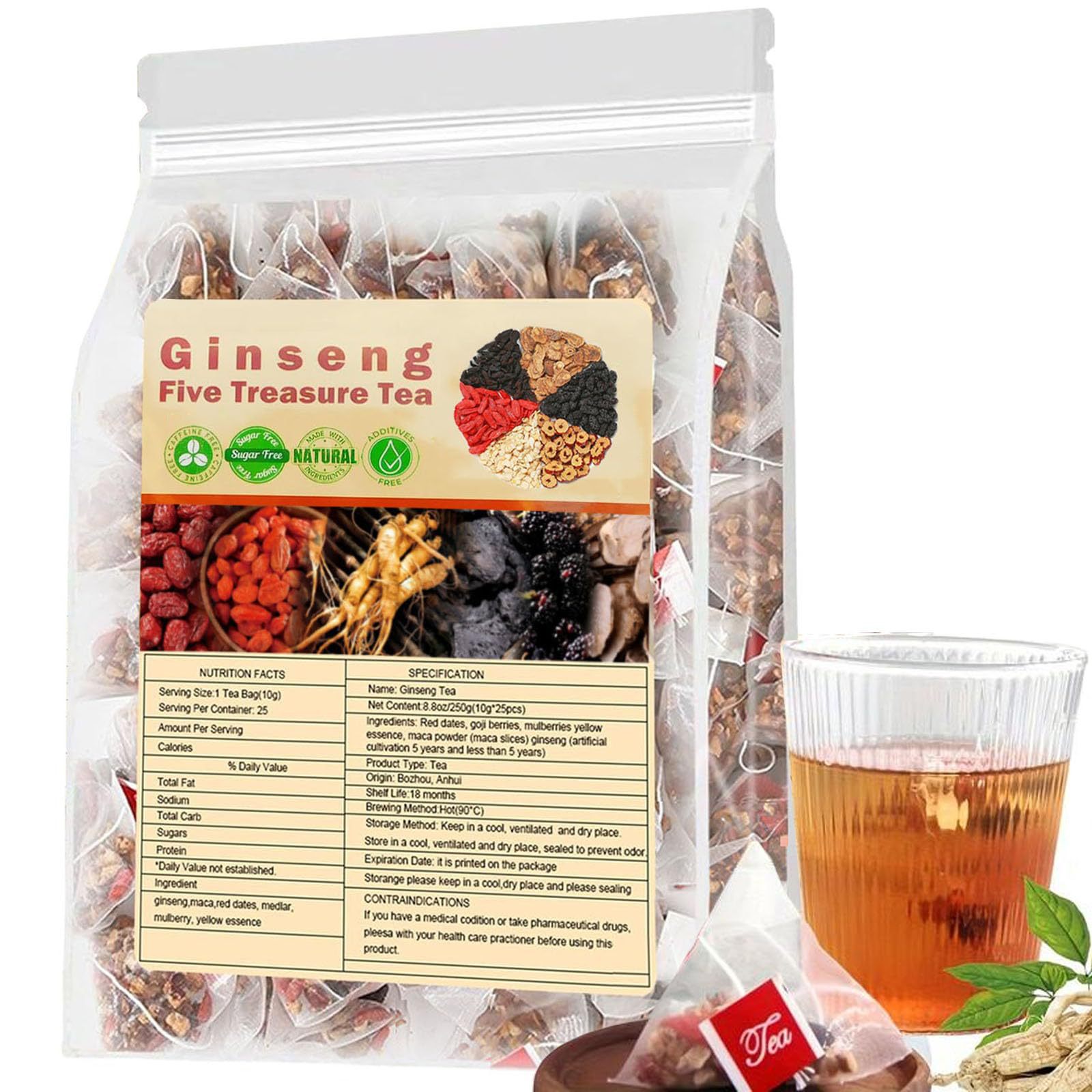 Ginseng Five Treasures Tea Kid - огляд і ціна Herbal Wellness Tea